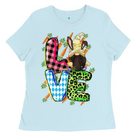 Baby Blue Love Easter gnome Easter Day Ladies Tee - CowGirlArtShop