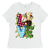 White Love Easter gnome Easter Day Ladies Tee - CowGirlArtShop