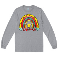 Heather Grey Softball Rainbow Long Sleeve Tee - RanaPortraitStore