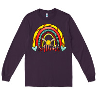 Plum Softball Rainbow Long Sleeve Tee - RanaPortraitStore