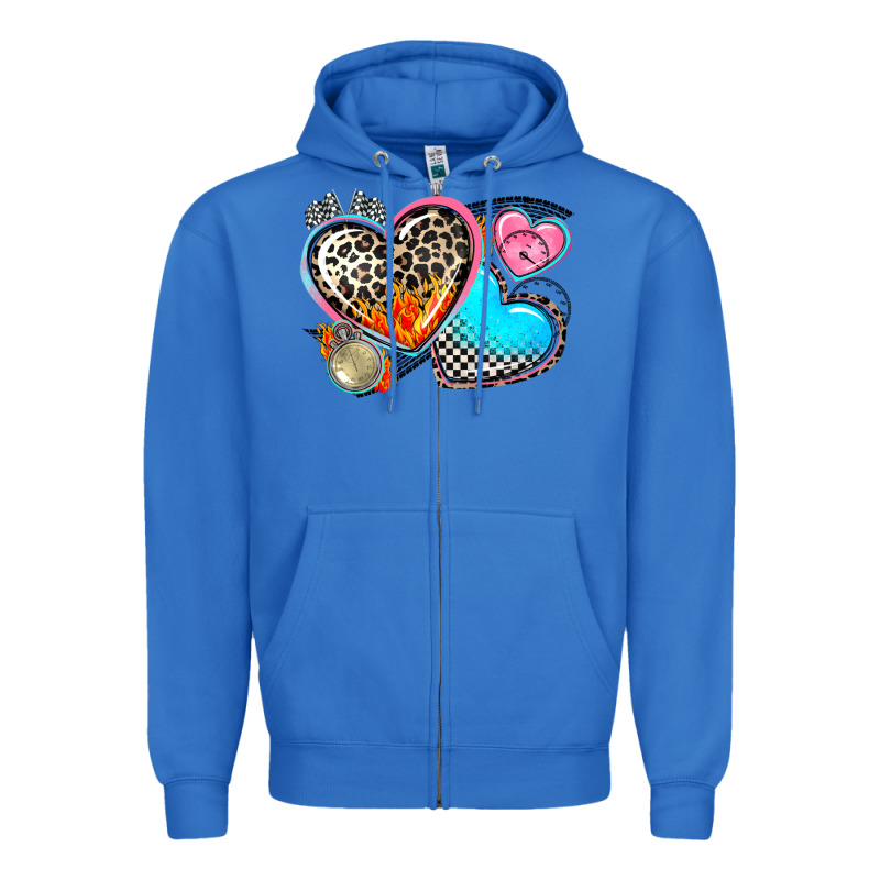Western Leopard  Racing  Hearts Zipper Hoodie by AdoDesignShop | Teevron