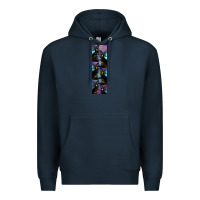 Navy Black Cat Halloween Premium Hoodie - LillyAllenDesigns