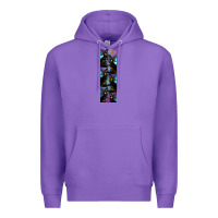 Purple Black Cat Halloween Premium Hoodie - LillyAllenDesigns