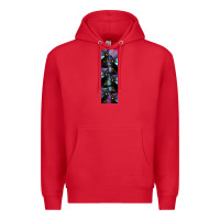 Red Black Cat Halloween Premium Hoodie - LillyAllenDesigns