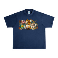 Navy Cows And Coffee Urban Heavy Tee - FaDigitalArtStudio