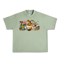 Oil Green Cows And Coffee Urban Heavy Tee - FaDigitalArtStudio