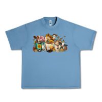 Pebble Blue Cows And Coffee Urban Heavy Tee - FaDigitalArtStudio
