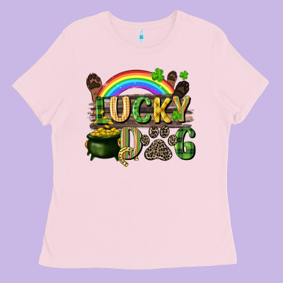 Lucky Dog St. Patrick's Day Ladies Tee Designed By Cowgirlartshop