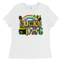 White Lucky dog St. Patrick's Day Ladies Tee - CowGirlArtShop
