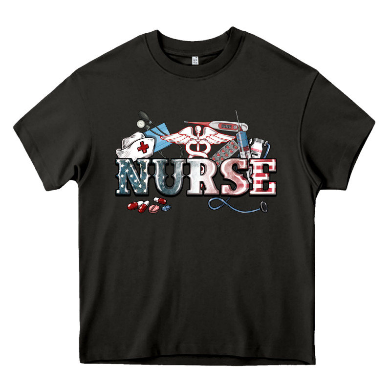 American Nurse 4th Of July Heavy Core Tee by HowdyJamesFarm | Teevron