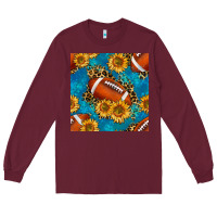 Burgundy american football with leopard Long Sleeve Tee - BundleAndBundleShop