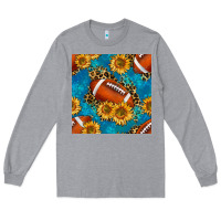 Heather Grey american football with leopard Long Sleeve Tee - BundleAndBundleShop