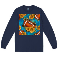 Navy american football with leopard Long Sleeve Tee - BundleAndBundleShop