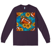 Plum american football with leopard Long Sleeve Tee - BundleAndBundleShop