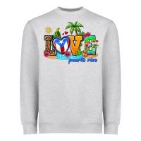 Heather Grey love puerto rico Heavyweight Sweatshirt - AdoDesignShop