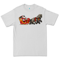 Dove Grey santa riding his sleigh with gifts Premium Tee - CowGirlArtShop