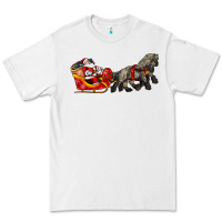 White santa riding his sleigh with gifts Premium Tee - CowGirlArtShop