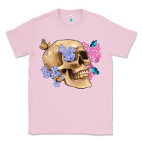 Bubblegum Pink skull flora butterfly Classic Tee - Artiststas