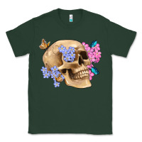 Sports Green skull flora butterfly Classic Tee - Artiststas