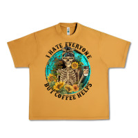 Peanut Butter I Hate Everyone But Coffee Helps Urban Heavy Tee - FaDigitalArtStudio