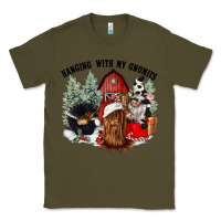 Army Green hanging with my gnomies Classic Tee - CowGirlArtShop
