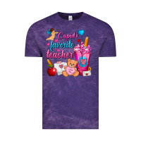 Cloud Purple Cupid's Favorite Teacher Valentine's Day Frappe Vintage Tee - FaDigitalArtStudio