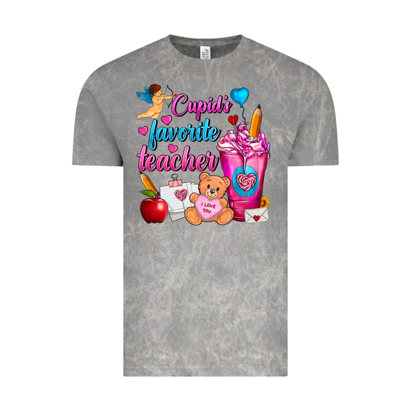 Cupid's Favorite Teacher Valentine's Day Frappe Vintage Tee by FaDigitalArtStudio | Teevron