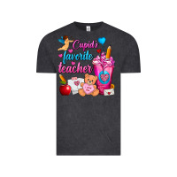 Vintage Black Cupid's Favorite Teacher Valentine's Day Frappe Vintage Tee - FaDigitalArtStudio
