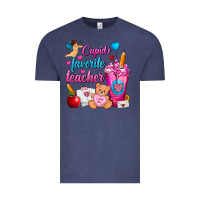 Vintage Denim Cupid's Favorite Teacher Valentine's Day Frappe Vintage Tee - FaDigitalArtStudio