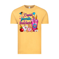 Vintage Mustard Cupid's Favorite Teacher Valentine's Day Frappe Vintage Tee - FaDigitalArtStudio