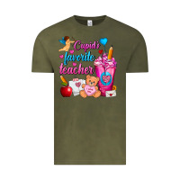 Vintage Olive Cupid's Favorite Teacher Valentine's Day Frappe Vintage Tee - FaDigitalArtStudio