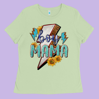 Boy Mama Lightning Bold Mother's Day Ladies Tee Designed By Howdyjamesfarm