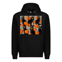 Black black cat with pumpkins tumbler Premium Hoodie - LillyAllenDesigns