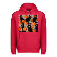 Cardinal black cat with pumpkins tumbler Premium Hoodie - LillyAllenDesigns