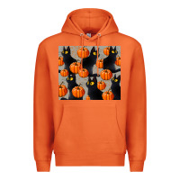 Carrot black cat with pumpkins tumbler Premium Hoodie - LillyAllenDesigns