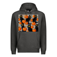Black Cat With Pumpkins Tumbler Premium Hoodie | Teevron
