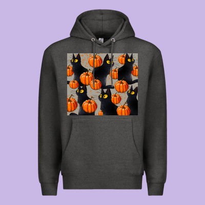 Black Cat With Pumpkins Tumbler Premium Hoodie Designed By Lillyallendesigns