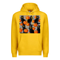 Lemon black cat with pumpkins tumbler Premium Hoodie - LillyAllenDesigns