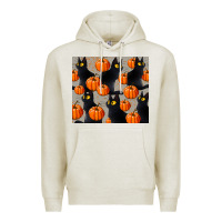 Oatmeal Heather black cat with pumpkins tumbler Premium Hoodie - LillyAllenDesigns