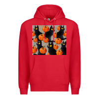 Red black cat with pumpkins tumbler Premium Hoodie - LillyAllenDesigns