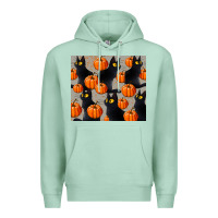 Seafoam black cat with pumpkins tumbler Premium Hoodie - LillyAllenDesigns