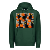 Sports Green black cat with pumpkins tumbler Premium Hoodie - LillyAllenDesigns