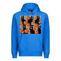 True Royal black cat with pumpkins tumbler Premium Hoodie - LillyAllenDesigns