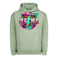 Pigment Oil Green mama life and thunderbolt Urban Hoodie - JahusDesignShop