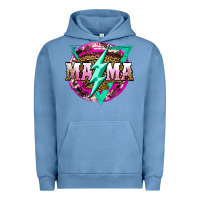 Pigment Pebble Blue mama life and thunderbolt Urban Hoodie - JahusDesignShop