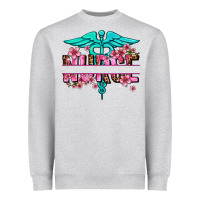 Heather Grey floral nurse preview Heavyweight Sweatshirt - AdoDesignShop