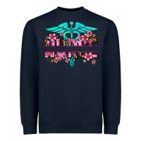 Navy floral nurse preview Heavyweight Sweatshirt - AdoDesignShop