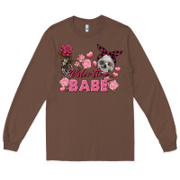 Chestnut Valentine Babe Valentine's Day Skull Long Sleeve Tee - FaDigitalArtStudio