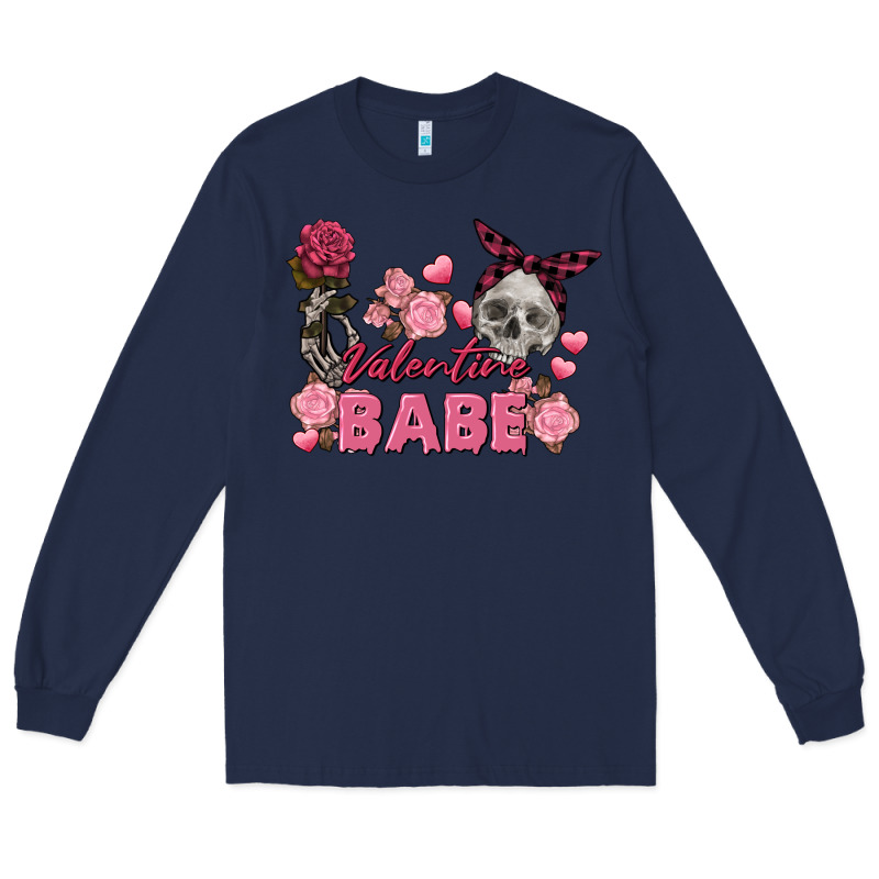 Valentine Babe Valentine's Day Skull Long Sleeve Tee by FaDigitalArtStudio | Teevron