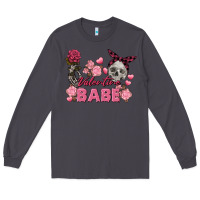 Smoke Valentine Babe Valentine's Day Skull Long Sleeve Tee - FaDigitalArtStudio